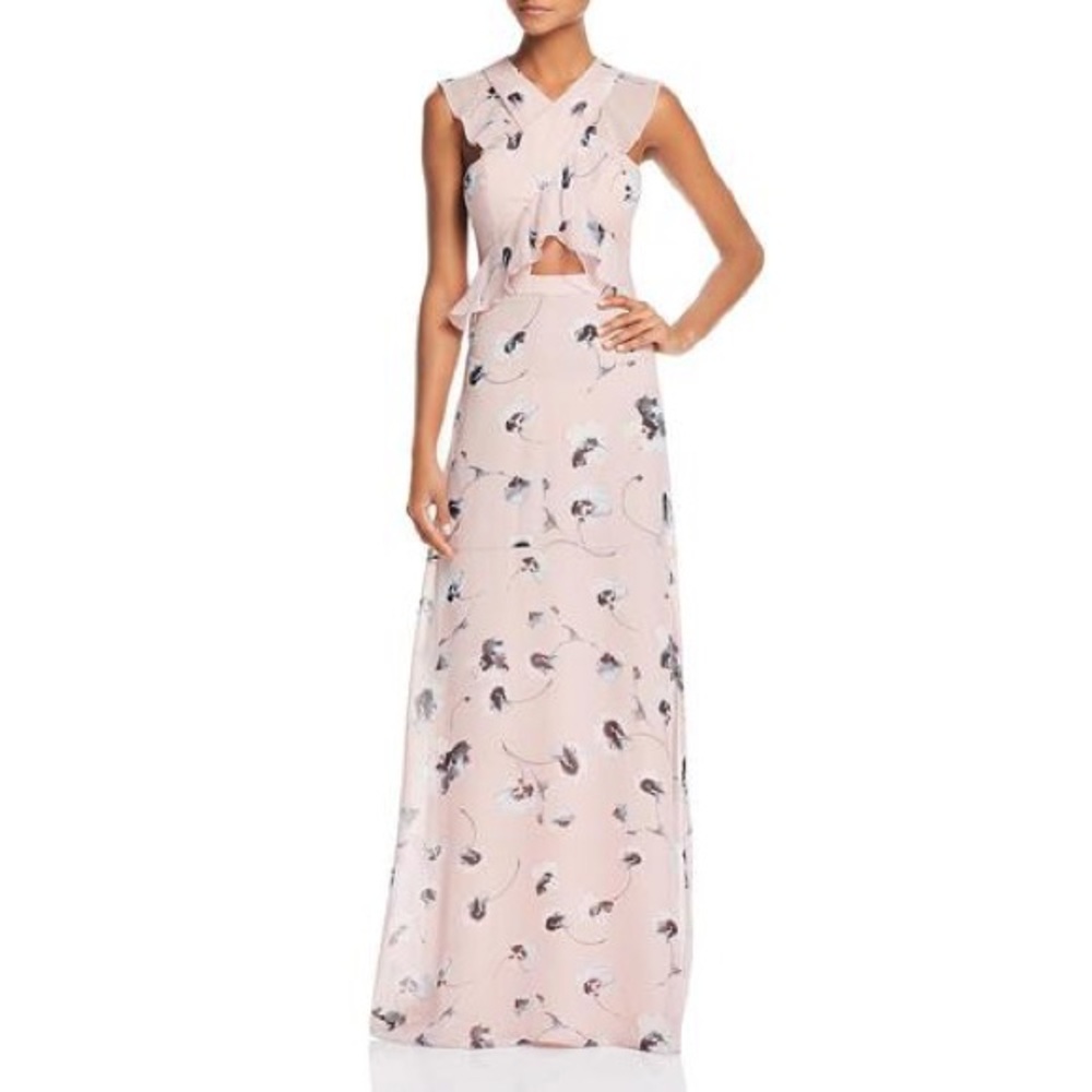 BCBG Maxazria Womens Dress Ruffled Floral Print